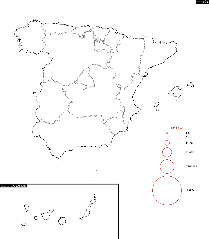 Mapa Blanco/dorado España